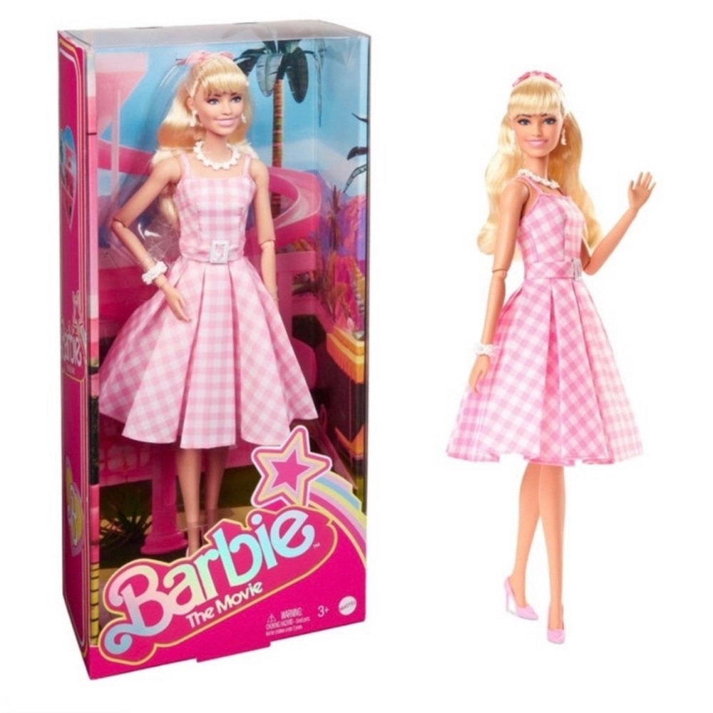 Barbie Doll Barbie
The Movie: Margot
Robbie in Pink
Gingham Dress -
Collectible